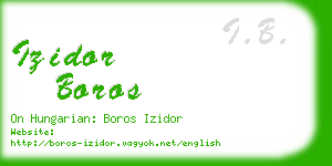 izidor boros business card